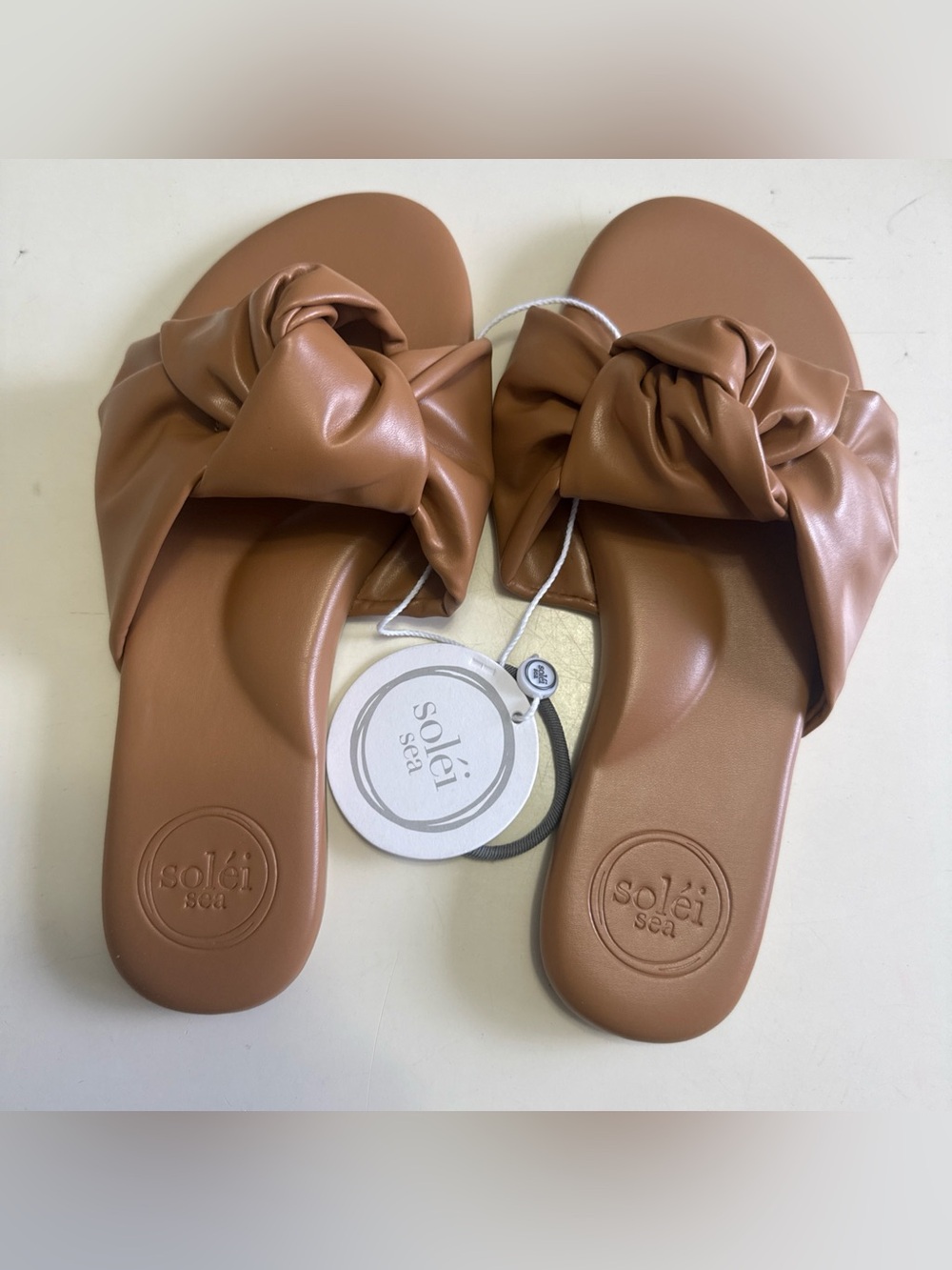 SOLEI SEA SANDALS WOMEN'S NOTTIE DESERT SAND VEGAN SLIDES 6 7 8 9 10 NEW